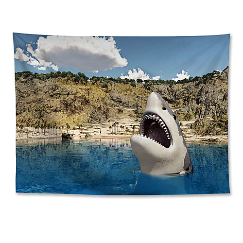 

Wall Tapestry Art Decor Blanket Curtain Hanging Home Bedroom Living Room Decoration Polyester Shark