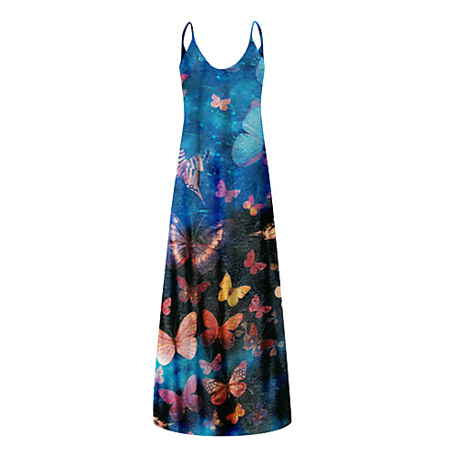 

Women's Strap Dress Maxi long Dress Flower 1 Flower 2 Flower 3 Sleeveless Solid Color Summer Casual / Daily 2021 S M L XL XXL