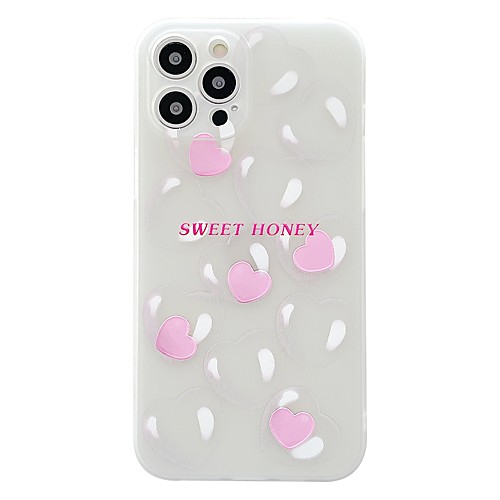 

Phone Case For Apple Back Cover iPhone 12 Pro Max 11 SE 2020 X XR XS Max 8 7 Shockproof Dustproof Heart Transparent TPU