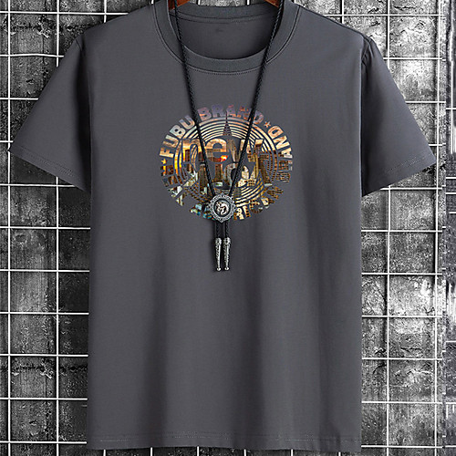 

Men's Unisex Tee T shirt Hot Stamping Graphic Prints Letter Plus Size Print Short Sleeve Casual Tops Cotton Basic Fashion Designer Big and Tall White Black Khaki