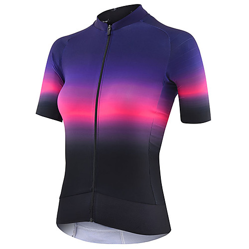

21Grams Women's Short Sleeve Cycling Jersey Summer Spandex Polyester Purple Gradient Bike Jersey Top Mountain Bike MTB Road Bike Cycling Quick Dry Moisture Wicking Breathable Sports Clothing Apparel