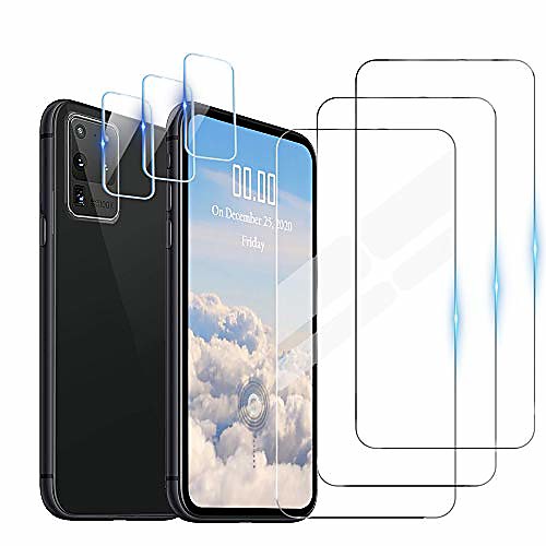 

weicase compatible with samsung galaxy s20 ultra bulletproof glass (3 pieces) camera bulletproof glass (3 pieces), anti-dust anti-oil screen film compatible with samsung galaxy s20 ultra