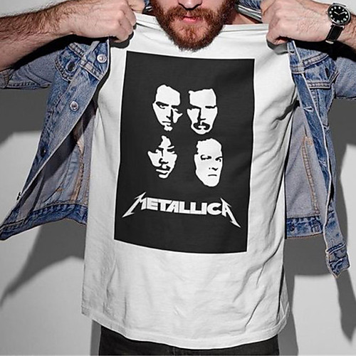 

Men's Unisex Tee T shirt Hot Stamping Graphic Prints Portrait Plus Size Print Short Sleeve Casual Tops Cotton Basic Fashion Designer Big and Tall White