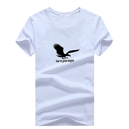 

Men's Unisex Tee T shirt Hot Stamping Graphic Prints Eagle Letter Plus Size Print Short Sleeve Casual Tops Cotton Basic Fashion Designer Big and Tall White Black Light gray