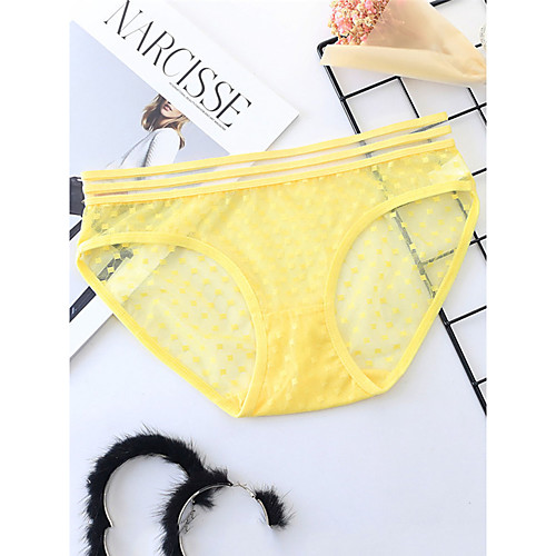 

Women's Lace / Print G-strings & Thongs Panties / Brief Micro-elastic Low Waist 1 PC Yellow M