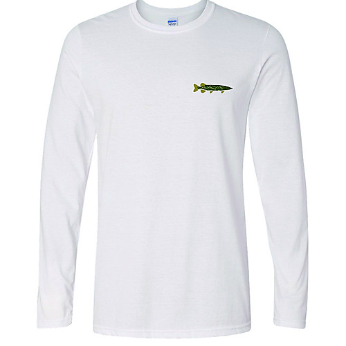

CAWANFLY Men's Fishing Shirt Outdoor Long Sleeve UPF50 Quick Dry Breathable Sweat wicking Top Autumn / Fall Spring Summer Athleisure Fishing Camping & Hiking White / Micro-elastic / Animal