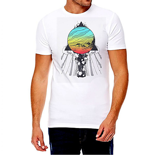 

Men's Unisex Tee T shirt Hot Stamping Graphic Prints Earth Plus Size Print Short Sleeve Casual Tops Cotton Basic Fashion Designer Big and Tall White