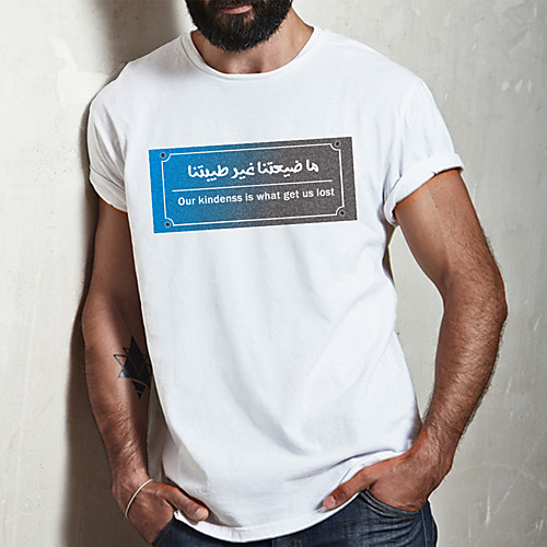 

Men's Unisex Tee T shirt Hot Stamping Graphic Prints Letter Plus Size Print Short Sleeve Casual Tops Cotton Basic Fashion Designer Big and Tall White