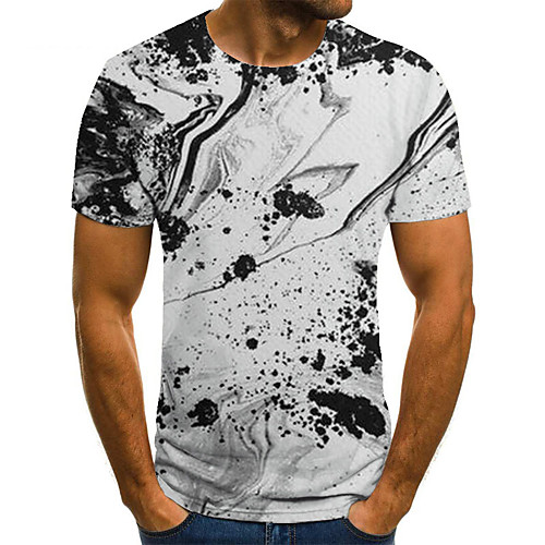 

Men's Unisex Tee T shirt 3D Print Graphic Prints Ink Painting Plus Size Print Short Sleeve Casual Tops Basic Fashion Designer Big and Tall Gray