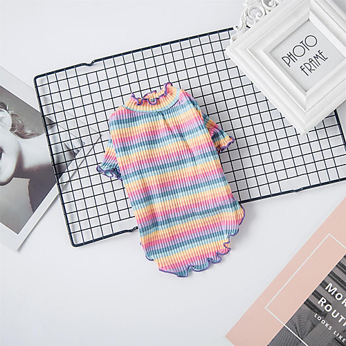 

Dog Cat Vest Stripes Elegant Adorable Cute Dailywear Casual / Daily Dog Clothes Puppy Clothes Dog Outfits Breathable Blue Pink Green Costume for Girl and Boy Dog Fabric XS S M L XL