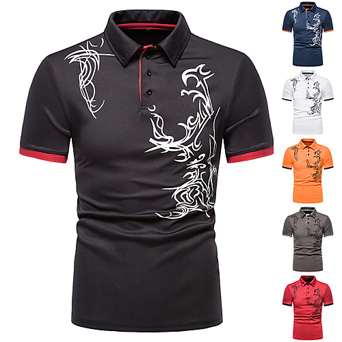 

Men's Golf Shirt Tennis Shirt non-printing Graphic Short Sleeve Casual Tops Casual Gray Orange White / Summer