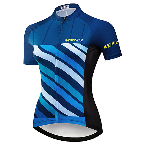 

21Grams Women's Short Sleeve Cycling Jersey Summer Spandex Polyester Black / Blue Bike Jersey Top Mountain Bike MTB Road Bike Cycling Quick Dry Moisture Wicking Breathable Sports Clothing Apparel