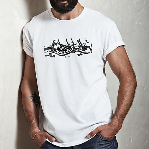 

Men's Unisex Tee T shirt Hot Stamping Symbol Graphic Prints Plus Size Print Short Sleeve Casual Tops Cotton Basic Fashion Designer Big and Tall White