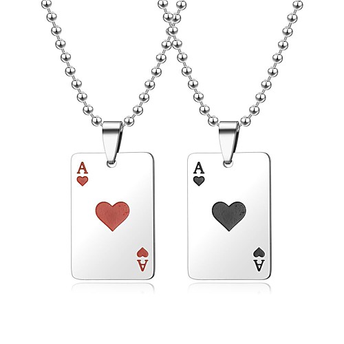 

Poker Pendant Necklace Sexy Letter Simple Modern Trendy Stainless Steel 4.5 cm Necklace Jewelry 1pc For Wedding Party Evening Sport Gift Formal