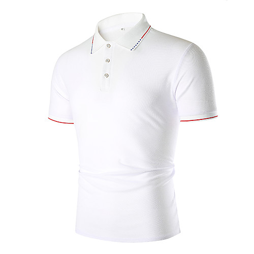 

Men's Golf Shirt Tennis Shirt Solid Colored Short Sleeve Casual Tops Simple White Black Navy Blue