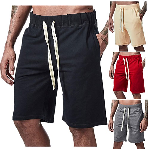 

Men's Casual / Sporty Athleisure Outdoor Sports Daily Leisure Sports Sweatpants Shorts Pants Solid Colored Solid Color Knee Length Khaki Orange White Light gray Black
