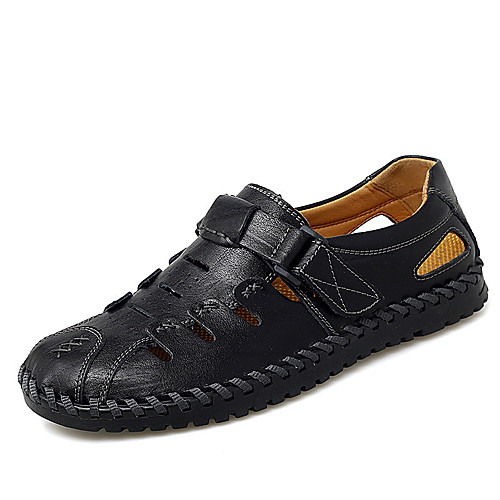 

Men's Boots Moccasin Athletic Daily Faux Leather Light Brown Dark Brown Black Spring Summer