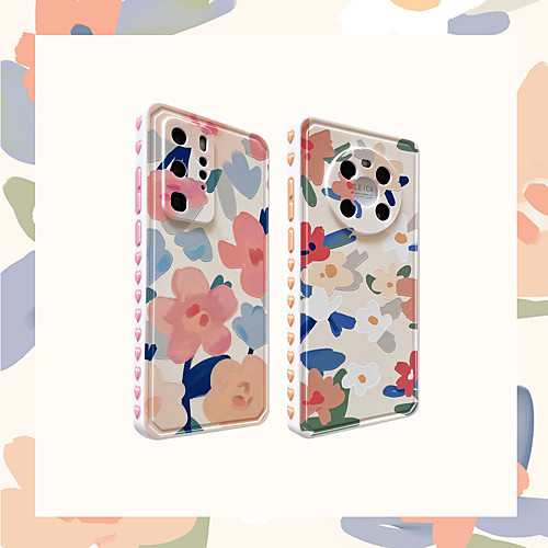 

Phone Case For Huawei Back Cover HUAWEI P40 HUAWEI P40 Pro Huawei P30 Huawei P30 Pro Shockproof Dustproof Cartoon Flower TPU Canvas