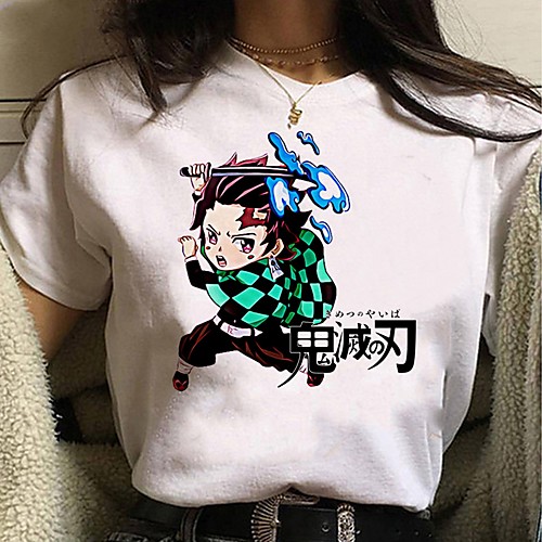 

Inspired by Demon Slayer Cosplay Anime Cartoon Polyester / Cotton Blend Print Harajuku Graphic Kawaii T-shirt For Women's / Men's