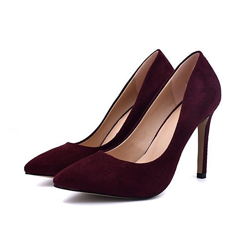 

Women's Heels Stiletto Heel Pointed Toe PU Synthetics Burgundy Black Blue