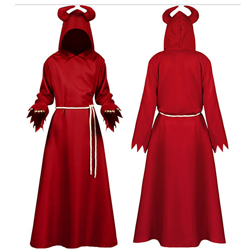

Grim Reaper Cosplay Costume Cloak Adults' Women's Halloween Halloween Halloween Carnival Festival / Holiday Terylene Red Women's Men's Easy Carnival Costumes Solid Color