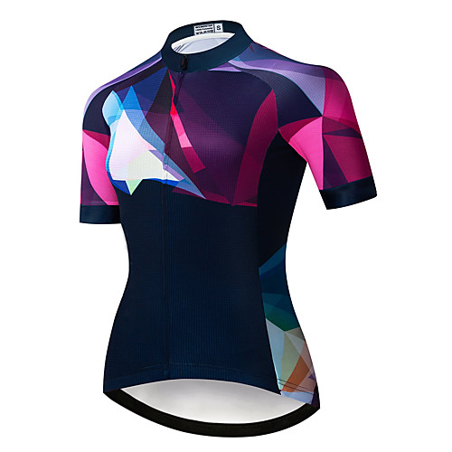 

21Grams Women's Short Sleeve Cycling Jersey Summer Spandex Polyester Purple Bike Jersey Top Mountain Bike MTB Road Bike Cycling Quick Dry Moisture Wicking Breathable Sports Clothing Apparel