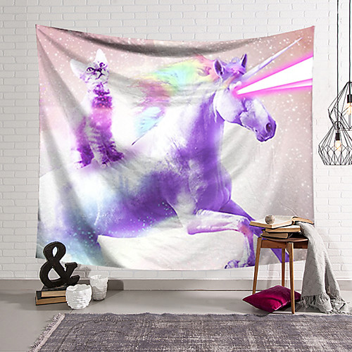 

Wall Tapestry Art Decor Blanket Curtain Hanging Home Bedroom Living Room Decoration Polyester Unicorn Laser Eye Cat