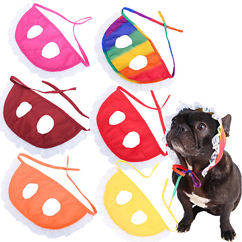 

Dog Cat Hats, Caps & Bandanas Cute Casual / Daily Solid Colored Polyester Rainbow Purple Yellow Red Blue 1pc