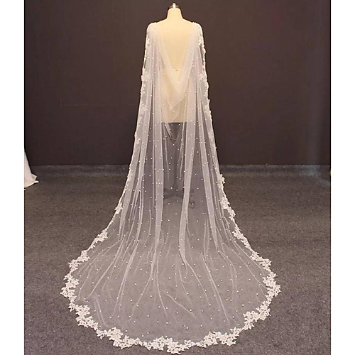 

Short Sleeve Elegant & Luxurious Tulle Wedding / Wedding Party Women's Wrap With Beading / Appliques / Solid