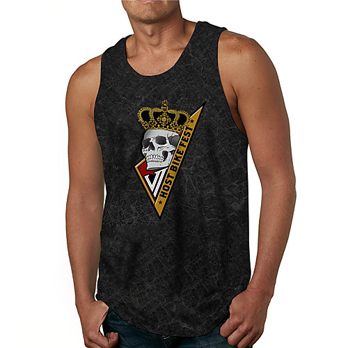 

Men's Tank Top Undershirt 3D Print Graphic Prints Skull Print Sleeveless Daily Tops Casual Designer Big and Tall Black