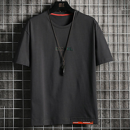 

Men's Unisex Tee T shirt Hot Stamping Graphic Prints Letter Plus Size Print Short Sleeve Casual Tops Cotton Basic Fashion Designer Big and Tall White Dark Gray