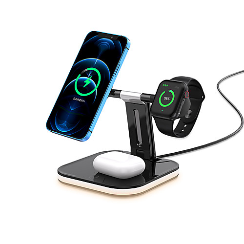 

3 in 1 Magnetic Wireless Charger 15W Fast Charging Station for Magsafe iPhone 12 pro Max Chargers for Apple Watch Airpods pro