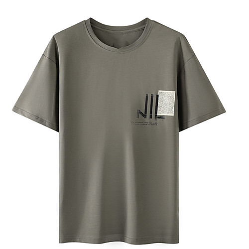 

Men's Unisex Tee T shirt Hot Stamping Graphic Prints Letter Plus Size Print Short Sleeve Casual Tops Cotton Basic Fashion Designer Big and Tall White Black Light gray
