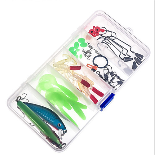 

101 pcs Lure kit Fishing Lures Fishing Bait Hard Bait Soft Bait Buzzbait & Spinnerbait Spoons Minnow Crank Pencil Floating Sinking Fast Sinking Bass Trout Pike Sea Fishing Bait Casting Freshwater