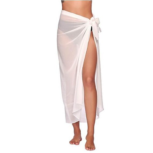 

Women's Cover Up Swimsuit Lace Solid Color Long-orange Long lace-white Long-yellow Long lace-scarlet Long lace-pink Swimwear Bathing Suits New