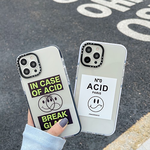 

Phone Case For Apple Back Cover iPhone 12 Pro Max 11 SE 2020 X XR XS Max 8 7 Shockproof Dustproof Cartoon Word / Phrase TPU