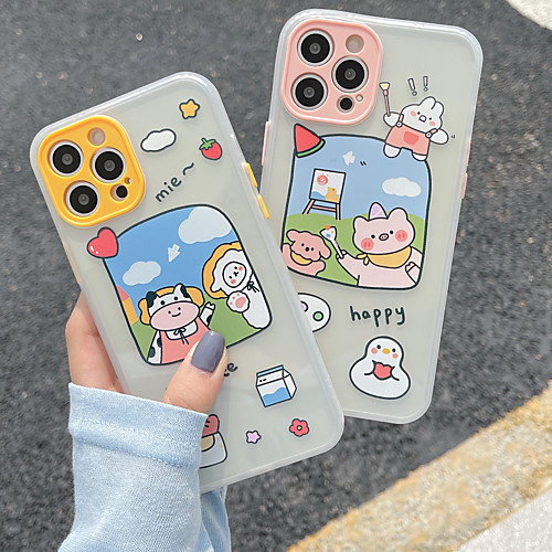 

Phone Case For Apple Back Cover iPhone 12 Pro Max 11 SE 2020 X XR XS Max 8 7 Shockproof Dustproof Cartoon Animal TPU