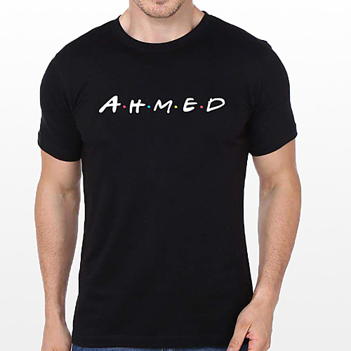 

Men's Unisex Tee T shirt Hot Stamping Graphic Prints Letter Plus Size Print Short Sleeve Casual Tops Cotton Basic Designer Big and Tall Black