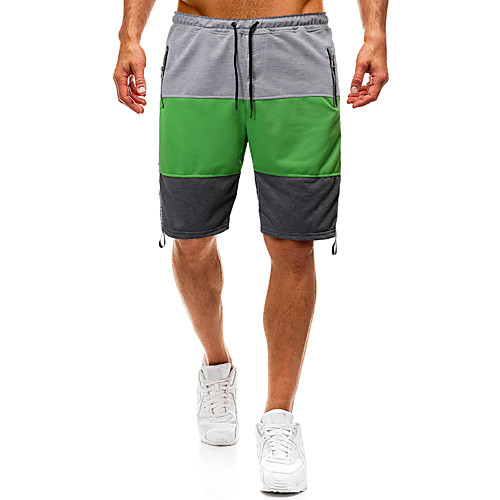 

Men's Sports & Outdoors Cotton Loose Sport Casual Shorts Bermuda shorts Pants Color Block Short Blue Red Green Light Grey Dark Gray / Summer / Elasticity