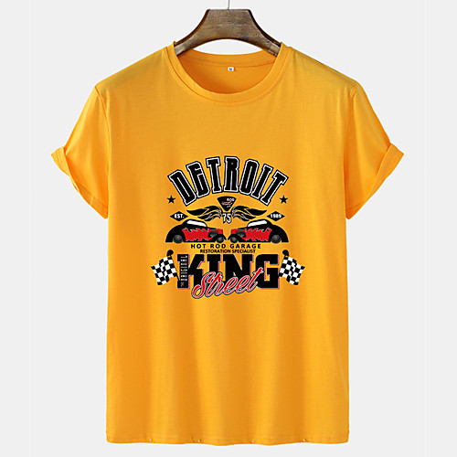 

Men's Unisex Tee T shirt Hot Stamping Graphic Prints Car Letter Short Sleeve Casual Tops 100% Cotton Basic Fashion Designer Comfortable White Yellow Blushing Pink