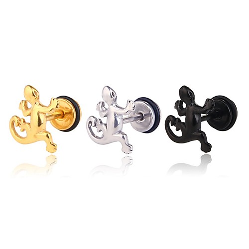 

Men's Earrings Classic Holiday Birthday Stylish Simple Stainless Steel Earrings Jewelry Silver / Gold / Black For Street Formal Date Festival 1pc