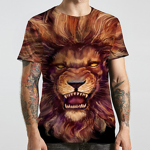 

Men's Unisex Tee T shirt 3D Print Graphic Prints Plus Size Print Short Sleeve Casual Tops Fashion Designer Big and Tall Yellow
