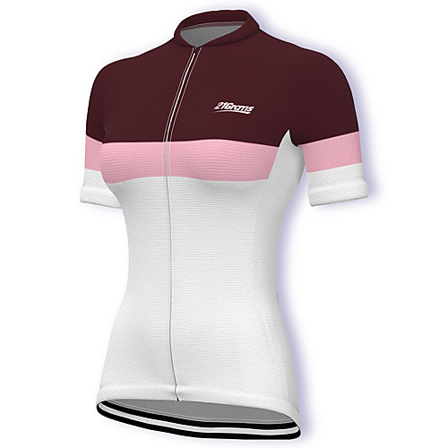 

21Grams Women's Short Sleeve Cycling Jersey Summer Spandex Polyester White Patchwork Bike Jersey Top Mountain Bike MTB Road Bike Cycling Quick Dry Moisture Wicking Breathable Sports Clothing Apparel