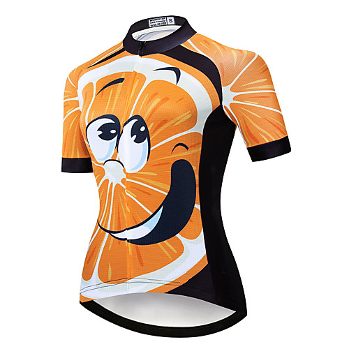 

21Grams Women's Short Sleeve Cycling Jersey Summer Spandex Polyester Orange Fruit Bike Jersey Top Mountain Bike MTB Road Bike Cycling Quick Dry Moisture Wicking Breathable Sports Clothing Apparel