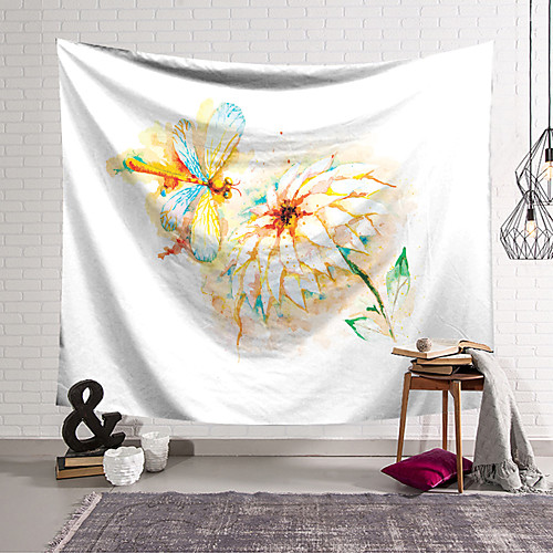 

Modern Floral Wall Tapestry Art Decor Blanket Curtain Hanging Home Bedroom Living Room Decoration Polyester