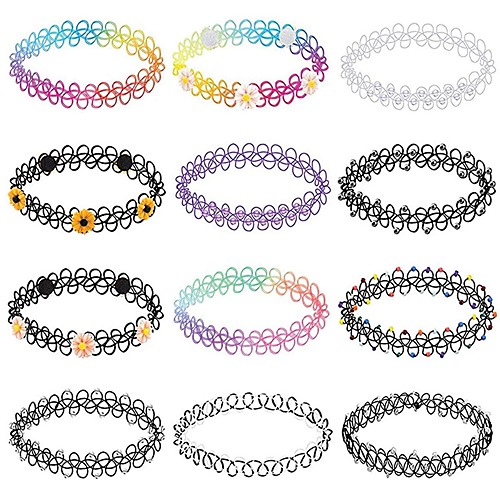 

Women's Choker Necklace Braided Simple Elegant Cord Picture color 32 cm Necklace Jewelry 12pcs For Festival