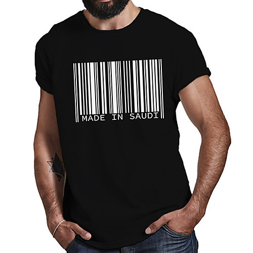 

Men's Unisex Tee T shirt Hot Stamping Striped Graphic Prints Letter Plus Size Print Short Sleeve Casual Tops Cotton Basic Fashion Designer Big and Tall Black