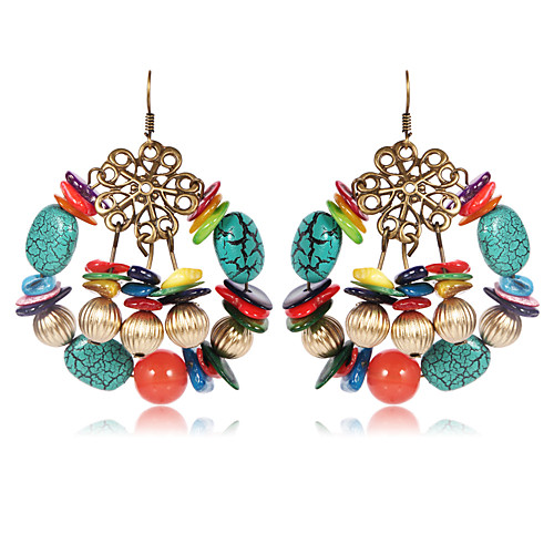 

Drop Turquoise Earrings Boho Earrings Jewelry Rainbow color For Date Festival 1 Pair