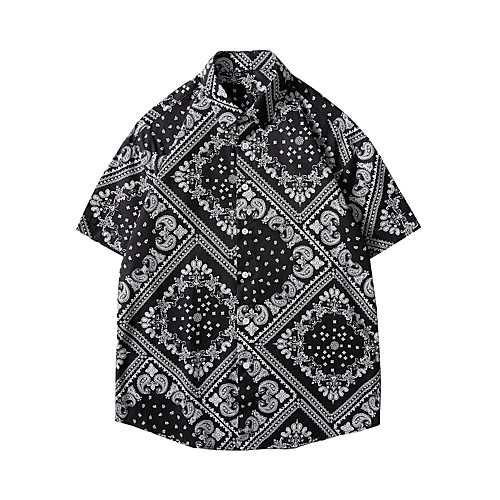 

Men's Shirt Graphic Long Sleeve Casual Tops Simple Black