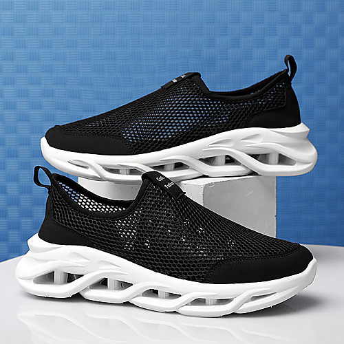 

Men's Loafers & Slip-Ons Comfort Loafers Sporty Daily Walking Shoes Mesh PU Breathable Non-slipping Wear Proof White Black Spring Summer